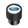 Ford Logo in White on Black Aluminum Tire Valve Stem Caps