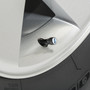 Ford Focus RS in White on Black Aluminum Tire Valve Stem Caps