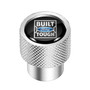 Ford Built-Ford-Tough in Black on Silver Chrome Aluminum Tire Valve Stem Caps