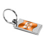 Jeep Grill Logo Orange Spun Brushed Metal Key Chain, Official Licensed