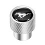 Ford Mustang in Black on Silver Chrome Aluminum Tire Valve Stem Caps