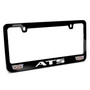 Cadillac ATS Dual Crest Logo in Full-Color Black Metal License Plate Frame