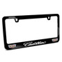 Cadillac Dual Crest Logo in Full-Color Black Metal License Plate Frame