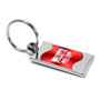 Jeep Grill Logo Red Spun Brushed Metal Key Chain