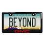 GMC in Red in 3D on Real 3K Carbon Fiber Finish ABS Plastic License Plate Frame
