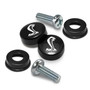 Ford Mustang Cobra on Black ABS Plastic License Plate Frame Screw Covers
