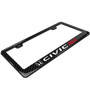 Honda Civic Si Black Real 3K Carbon Fiber Finish ABS Plastic License Plate Frame