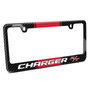 Dodge Charger R/T Red Racing Stripe Black Real Carbon Fiber License Plate Frame