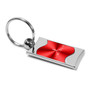LINCOLN RED SPUN BRUSHED METAL KEY RING