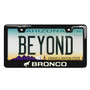 Ford Bronco 3D Night Glow Luminescent Logo on Real Carbon Fiber ABS License Plate Frame