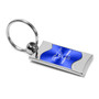 Ford Mustang GT Blue Spun Brushed Metal Key Chain