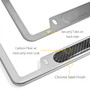 Dodge Scat-Pack Real Carbon Fiber Nameplate Chrome Stainless Steel License Frame