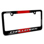 Dodge Challenger Racing Stripe Black Metal License Plate Frame