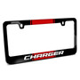 Dodge Charger Racing Stripe Black Metal License Plate Frame