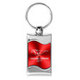 Ford Mustang GT Red Spun Brushed Metal Key Chain
