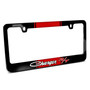 Dodge Charger R/T Classic Racing Stripe Black Metal License Plate Frame