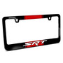 Dodge SRT Logo Racing Stripe Black Metal License Plate Frame