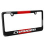 Dodge Charger Red Racing Stripe Black Real Carbon Fiber License Plate Frame