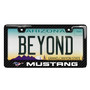 Ford Mustang Pony in USA Flag Black Real Carbon Fiber ABS Plastic License Frame