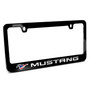 Ford Mustang Pony USA Flag 3d Chrome Name Emblem Black Metal License Plate Frame