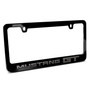 Ford Mustang GT in 3D Black Letters on Black Metal License Plate Frame