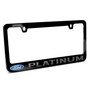 Ford Platinum in 3D Black Letters on Black Metal License Plate Frame