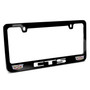 Cadillac CTS Dual Crest Logo in Full-Color Black Metal License Plate Frame