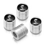 Ford Mustang Cobra Black on Silver Aluminum Cylinder-Style Tire Valve Stem Caps