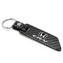 Honda CR-V Real Carbon Fiber Blade Style with Black Leather Strap Key Chain