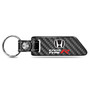 Honda Civic Type-R Real Carbon Fiber Blade Style Black Leather Strap Key Chain