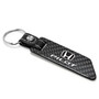 Honda Pilot Real Carbon Fiber Blade Style with Black Leather Strap Key Chain