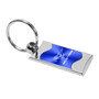 Ford Mustang Blue Spun Brushed Metal Key Chain