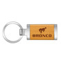 Ford Bronco Laser Engraved Maple Wood Chrome Metal Trim Key Chain