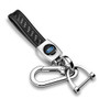 Ford Logo in Black Real Black Carbon Fiber Loop-Strap Chrome Hook Key Chain