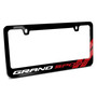 Chevrolet Corvette C7 Grand-Sport Red Stripes Black Metal License Plate Frame