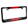 Chevrolet 2005 Corvette C6 Dual Logo racing Stripe Metal License Plate Frame