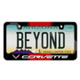 Chevrolet Corvette C7 Racing Stripe Black Metal License Plate Frame