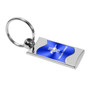 Ford Mustang Logo Blue Spun Brushed Metal Key Chain