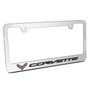 Chevrolet Corvette C7 3D Embossed Letters on Mirror Chrome Metal License Plate Frame