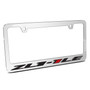 Chevrolet Camaro ZL1-1LE Logo 3D Embossed Letters on Mirror Chrome Metal License Plate Frame