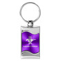 Ford Mustang Logo Purple Spun Brushed Metal Key Chain