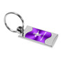 Ford Mustang Logo Purple Spun Brushed Metal Key Chain