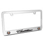 Cadillac Dual Logo 3D Embossed Letters on Mirror Chrome Metal License Plate Frame