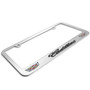 Cadillac Dual Logo Crest Logo 3D Embossed Letters on Mirror Chrome Metal License Plate Frame