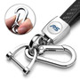 Ford Focus RS in White Real Black Carbon Fiber Loop-Strap Chrome Hook Key Chain
