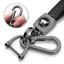 Ford Bronco Logo in Black on Real Carbon Fiber Loop-Strap Dark Gunmetal Hook Key Chain