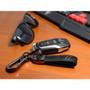 Ford Bronco Logo in Black on Real Carbon Fiber Loop-Strap Dark Gunmetal Hook Key Chain