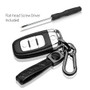Ford F-150 Logo in Black on Real Carbon Fiber Loop-Strap Dark Gunmetal Hook Key Chain