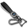 Ford Logo in Black on Real Carbon Fiber Loop-Strap Dark Gunmetal Hook Key Chain