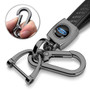 Ford Logo in Black on Real Carbon Fiber Loop-Strap Dark Gunmetal Hook Key Chain